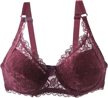 Women's plus size lace push-up bra, enhancing curves & providing comfortable support for full figures.