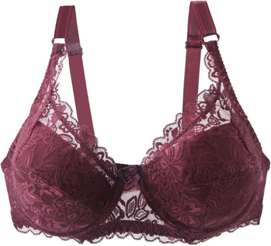 Women's plus size lace push-up bra, enhancing curves & providing comfortable support for full figures.