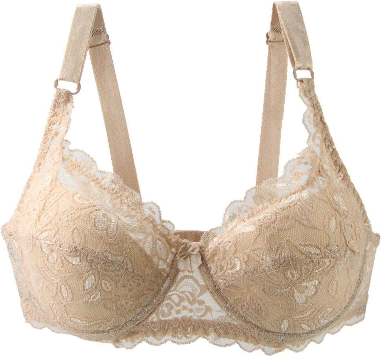 Sexy plus size lace push-up bra for women, elegant intimate wear offering support & curve enhancement.
