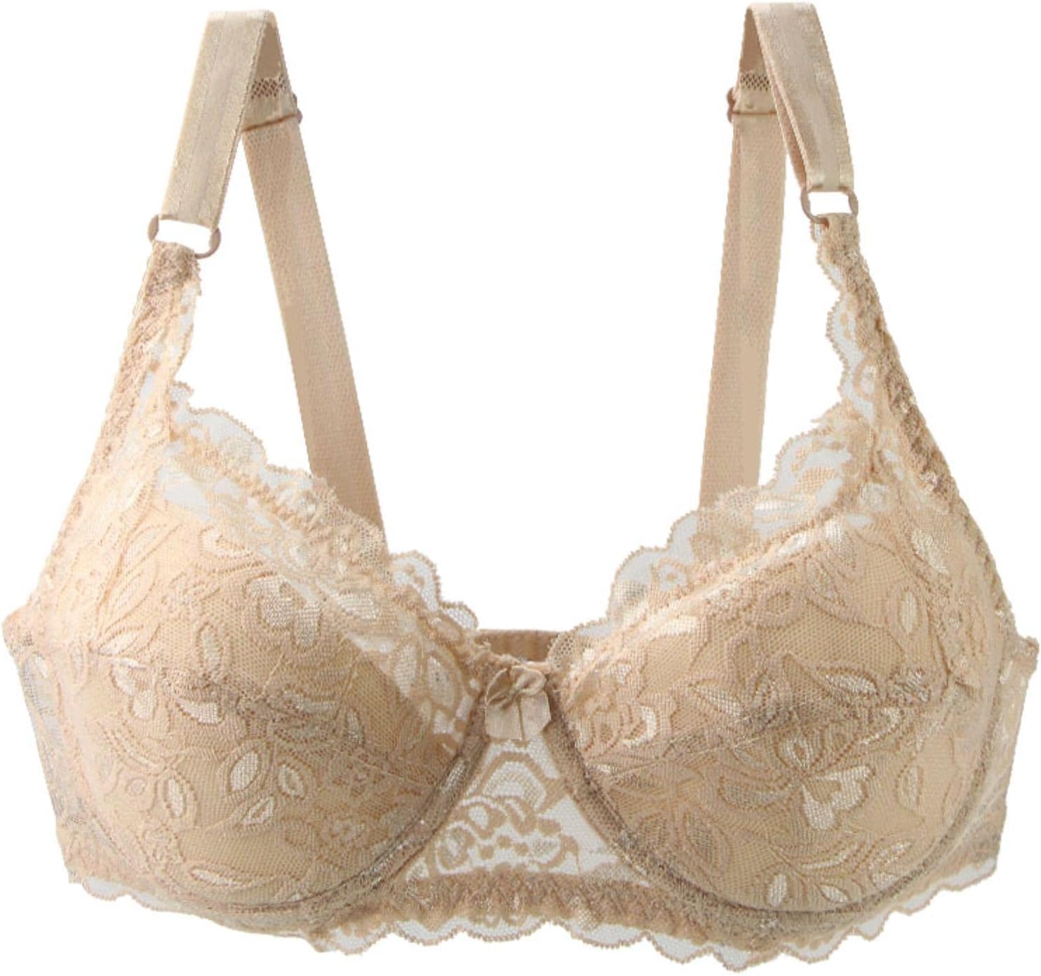 Sexy plus size lace push-up bra for women, elegant intimate wear offering support & curve enhancement.