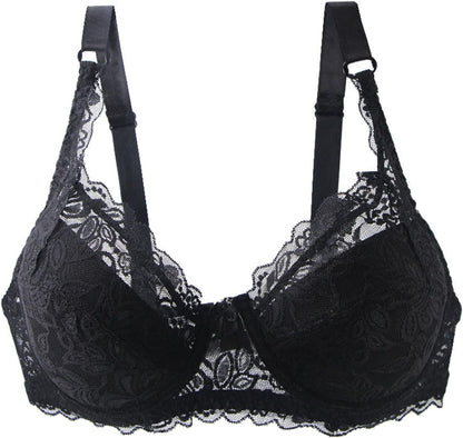 Comfortable & supportive plus size lace push-up bra for women, perfect for everyday wear & enhanced curves.