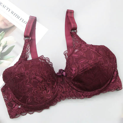 Supportive plus size push-up bra with delicate lace for women, comfortable and sexy intimate apparel.