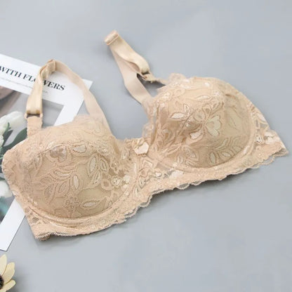 Feel confident in this sexy plus size lace push-up bra, designed for enhanced curves & all-day support.