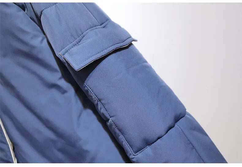 Everyday plus-size women's hooded long padded jacket, ideal for extreme cold weather.