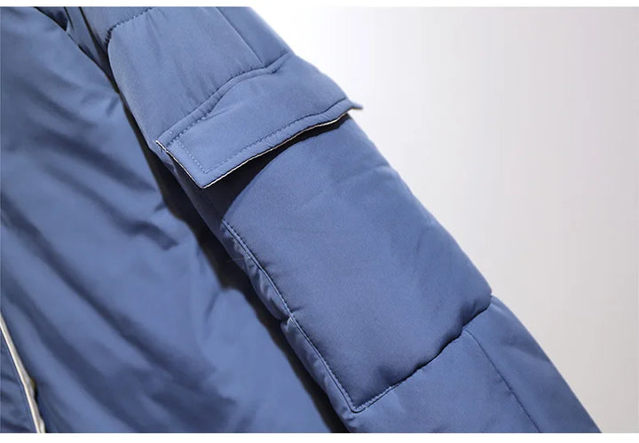Everyday plus-size women's hooded long padded jacket, ideal for extreme cold weather.