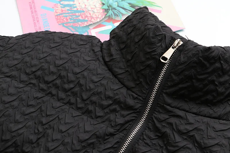 Cozy women's plus-size winter fashion coat, puffer style.