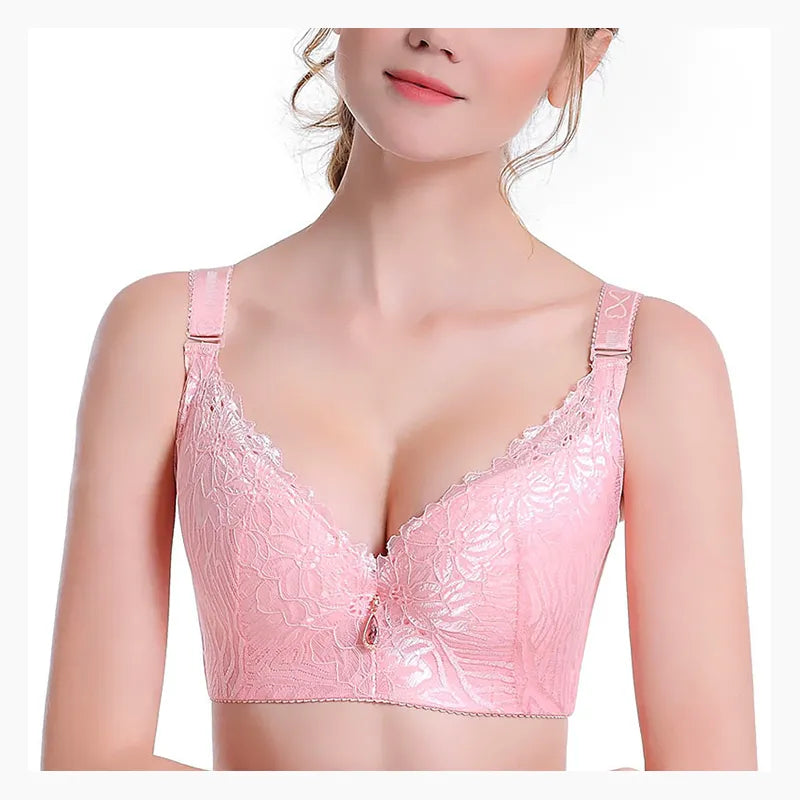 Supportive women's plus-size minimizer bra with full coverage, providing excellent lift and shaping.