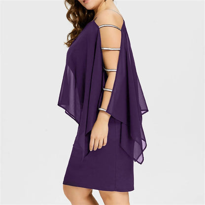 Half-sleeve plus size off-shoulder lace dress, a chic swing dress perfect for fall parties & events.
