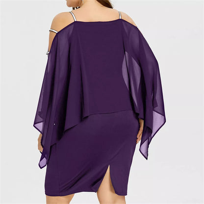 Versatile plus size off-shoulder lace swing dress, suitable for fall events or year-round parties.