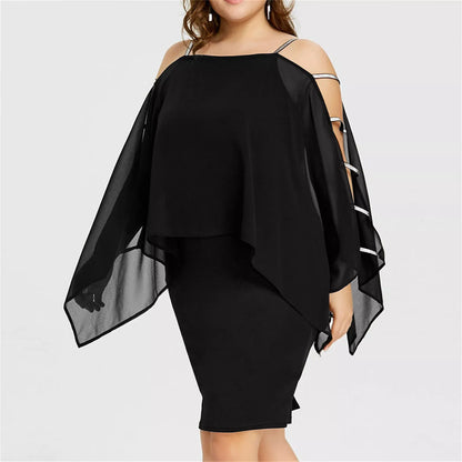 Delicate lace plus size off-shoulder swing dress, an elegant and flowy party dress for curvy women.