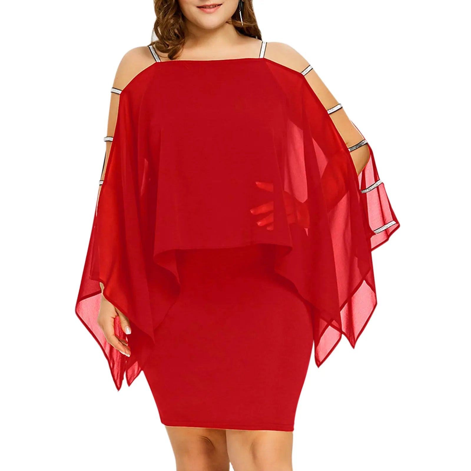 Elegant plus size off-shoulder lace swing dress for fall parties, special events, and celebrations.