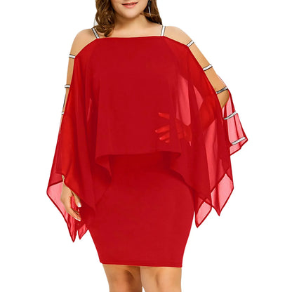 Elegant plus size off-shoulder lace swing dress for fall parties, special events, and celebrations.