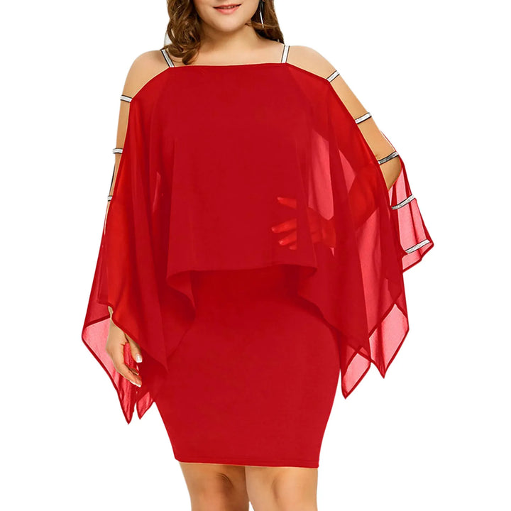Elegant plus size off-shoulder lace swing dress for fall parties, special events, and celebrations.