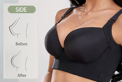 Flattering fit plus-size push-up bra. Deep cups for lift, comfortable & supportive wireless lingerie.