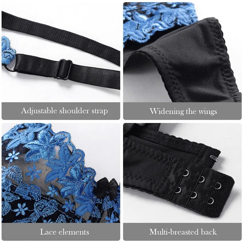 Premium women's full figure push-up bra with exquisite lace, perfect for all-year comfort.