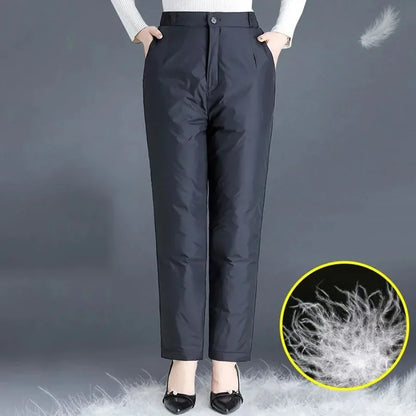 New Women's Plus Size Straight Leg Winter Down Pants, combining warmth, style, and comfort for the season.