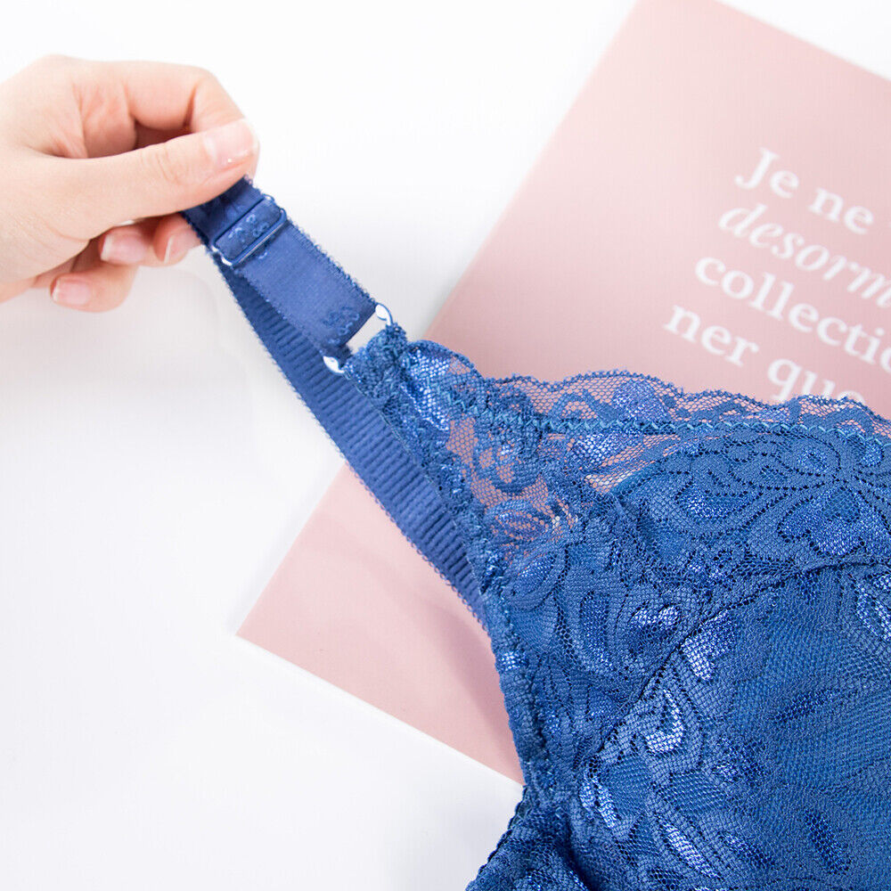 Plus-size women's wire-free bra. Padded, full coverage for comfort & support. Adjustable, elegant everyday lingerie.