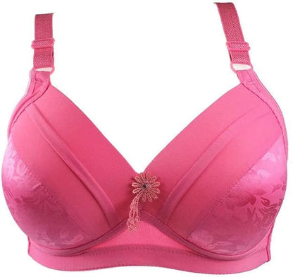 Seamless plus size full coverage bra with adjustable straps, wire-free comfort & smooth fit for women.