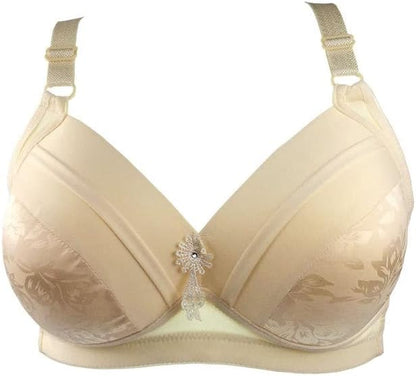 Comfortable plus size wire-free bra, full coverage support with back closure, perfect for daily wear.