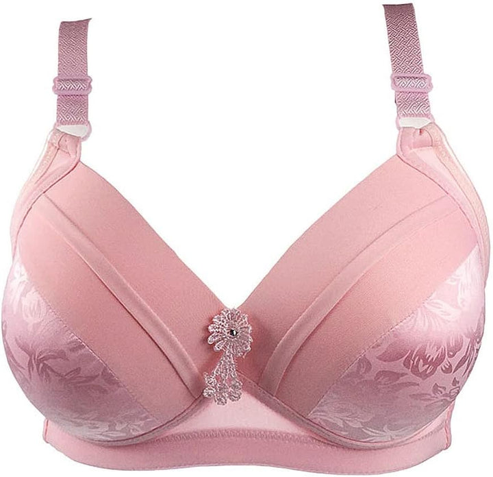 Soft wire-free full coverage bra for plus size women, seamless design ensures all-day comfort & support.