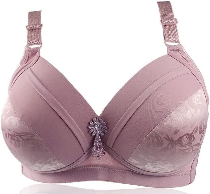 Women's full coverage plus size bra, wire-free comfort, seamless look, adjustable for daily support.