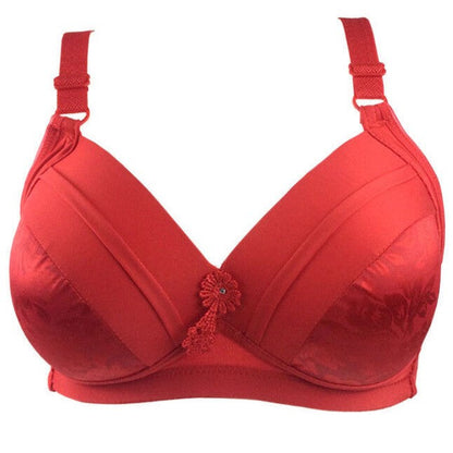 Comfortable plus size wire-free bra, full coverage, adjustable straps for women, seamless lingerie.