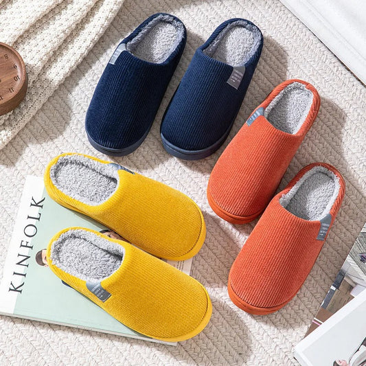 Women's plush comfort slip-on slippers with soft lining for cozy indoor wear.