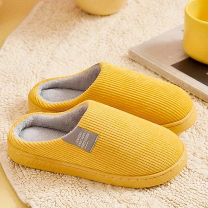 Plush comfort women's indoor slippers with soft faux fur lining & non-slip sole for cozy steps.