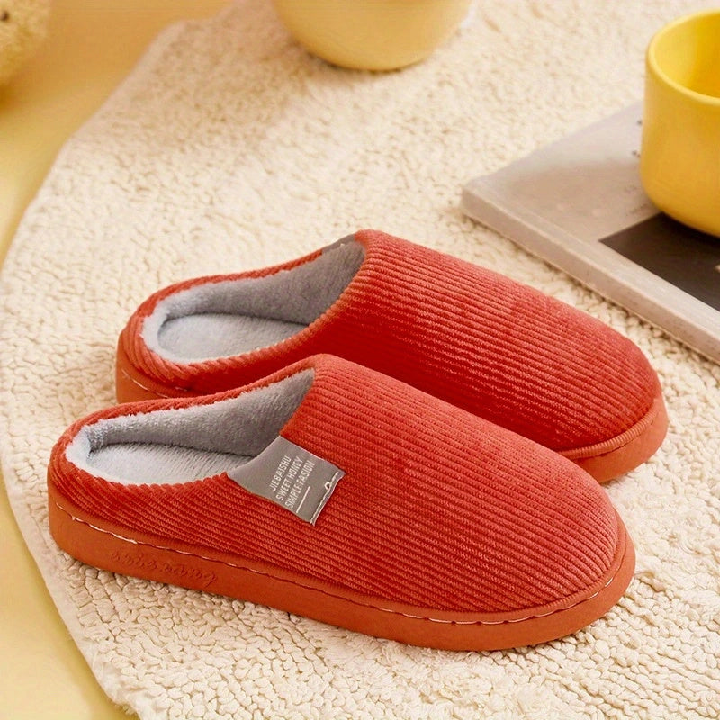 Women's soft plush comfort slippers, essential cozy house shoes for ultimate home relaxation.