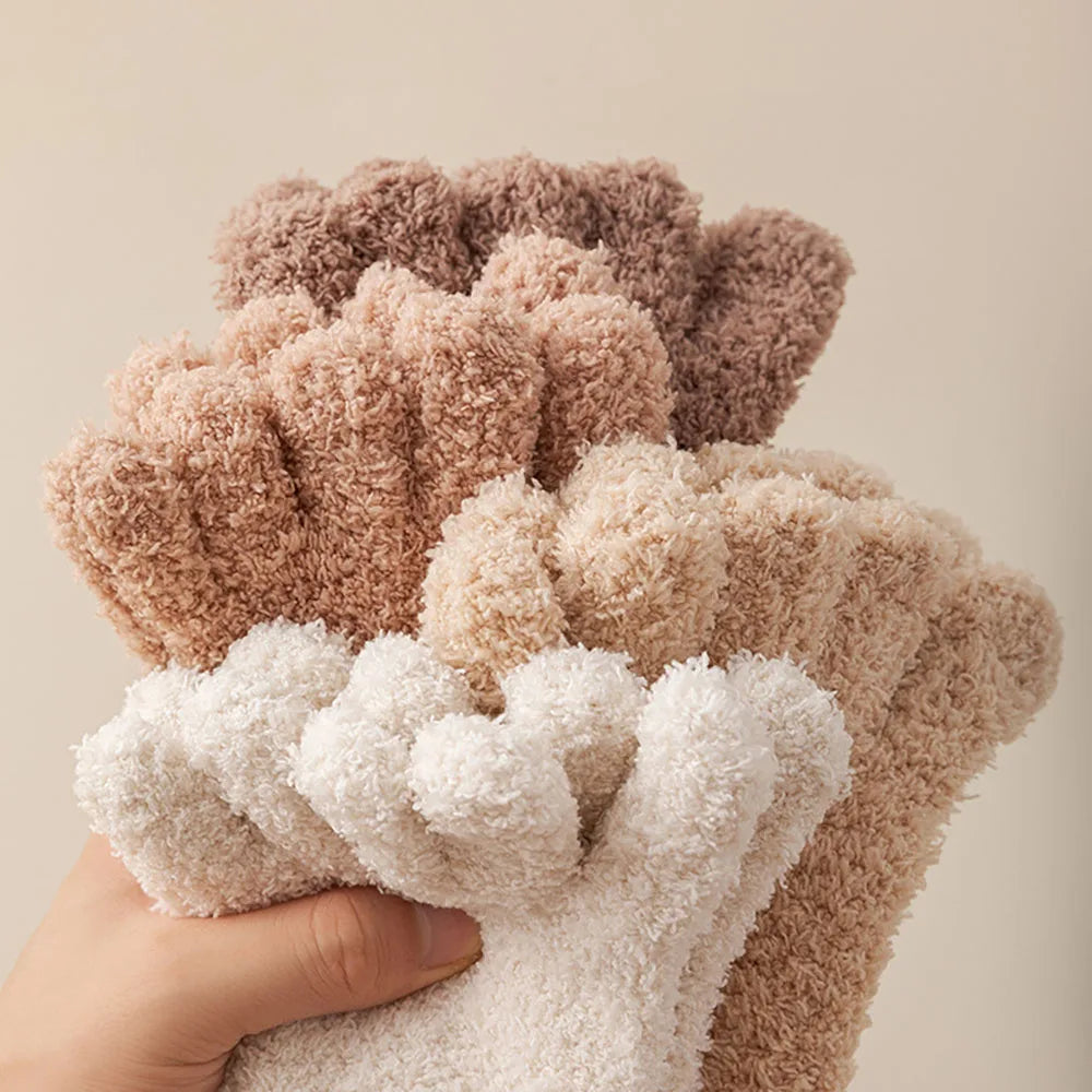 Gift-ready women's cozy toe socks, plush and soft. Warm loungewear & home comfort. A thoughtful gift for her.