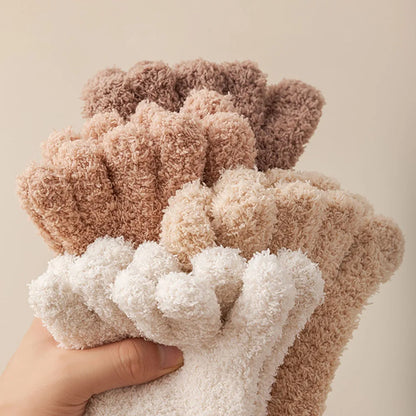 Gift-ready women's cozy toe socks, plush and soft. Warm loungewear & home comfort. A thoughtful gift for her.