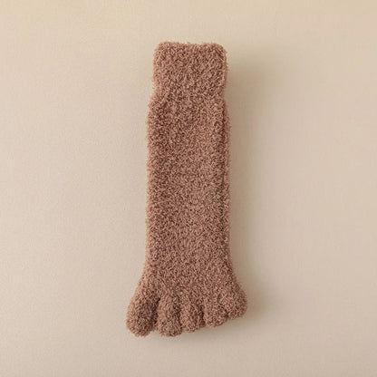 Luxuriously soft women's plush toe socks, ideal for cozy loungewear & warm home comfort. Great winter gift.