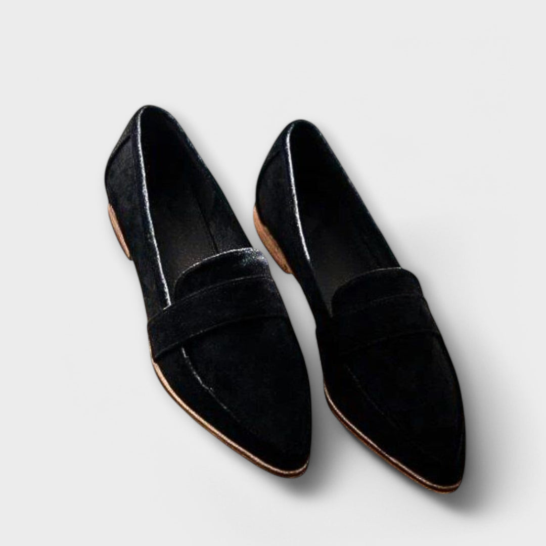 Stylish pointed-toe slip-on loafers for women, perfect for smart casual & office wear.