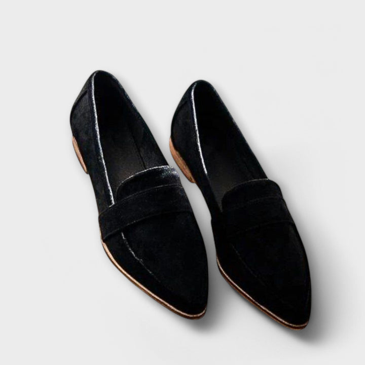 Stylish pointed-toe slip-on loafers for women, perfect for smart casual & office wear.