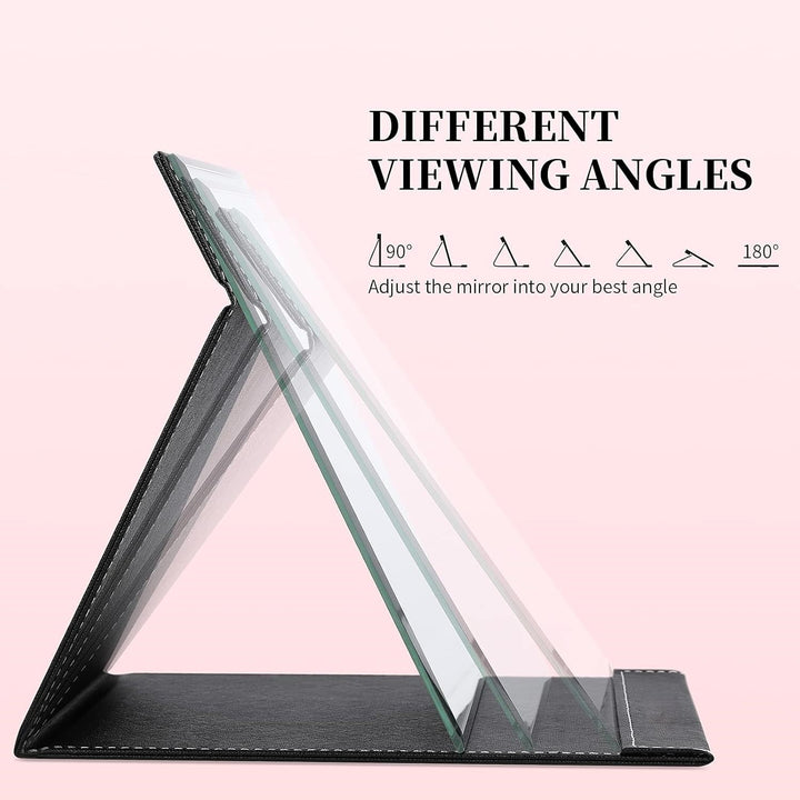 Versatile women's portable make-up mirror with stand, a compact beauty tool for travel and daily use.