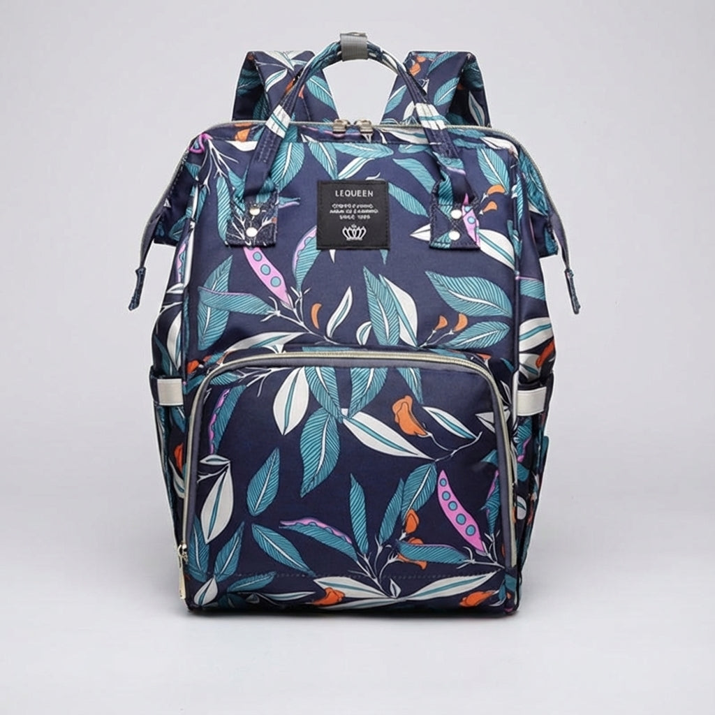 Versatile mom bag with an integrated portable changing pad, ideal for travel & daily use.