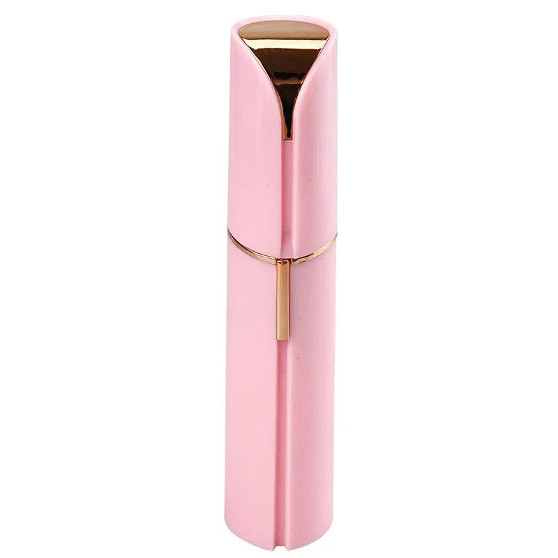 Women's portable electric facial hair remover for pain-free, smooth skin. Compact battery-operated beauty tool.