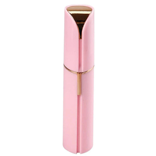 Women's portable electric facial hair remover for pain-free, smooth skin. Compact battery-operated beauty tool.