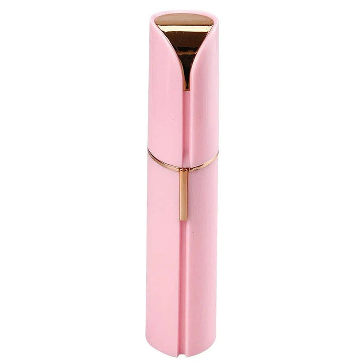 Women's portable electric facial hair remover for pain-free, smooth skin. Compact battery-operated beauty tool.