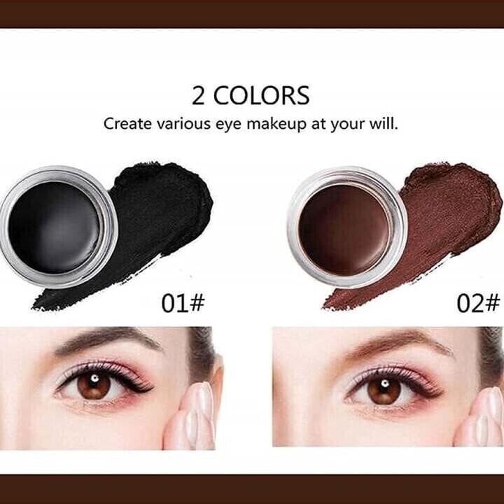 Long-lasting gel eyeliner kit providing precise, smudge-proof lines; essential waterproof eye makeup for women.