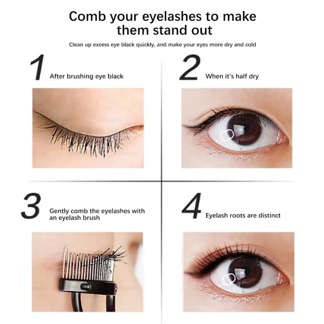Sleek women's eyelash comb & separator, a portable precision lash tool.