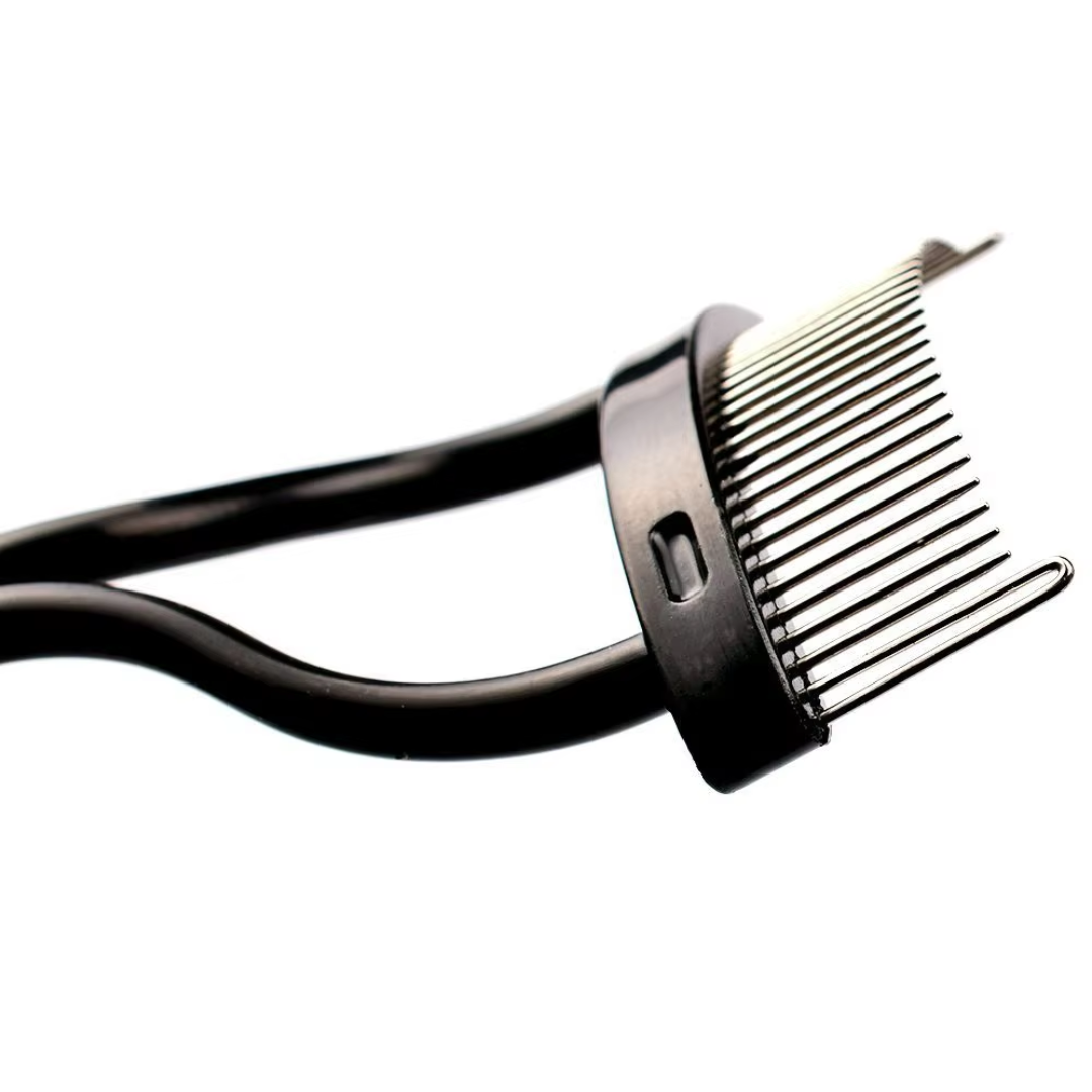 Portable eyelash comb & separator, a makeup essential for beautiful, separated lashes.