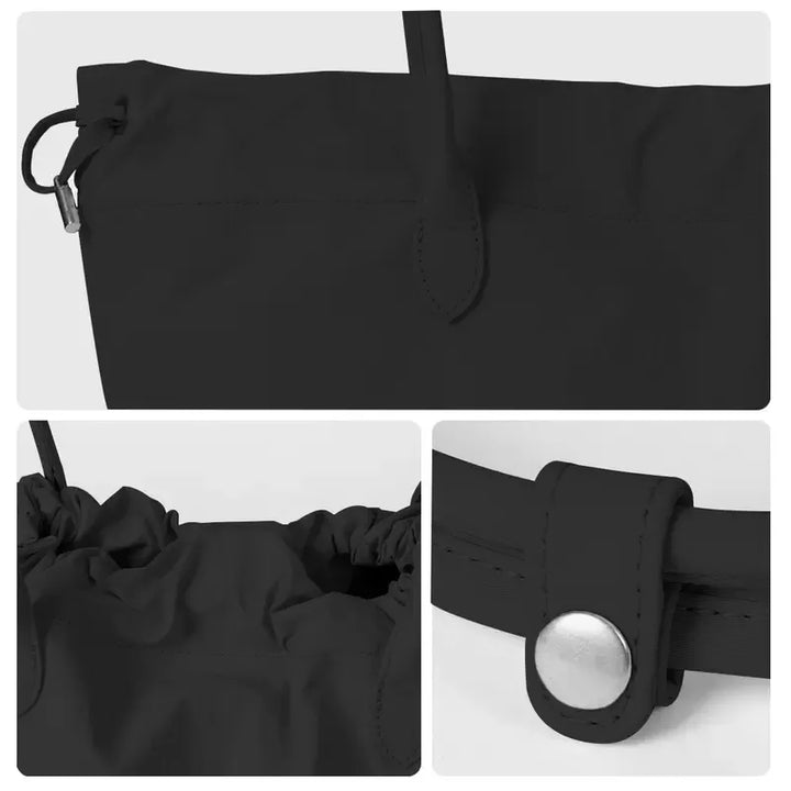 Woman carrying a stylish beige leather shoulder tote, perfect everyday and work handbag.