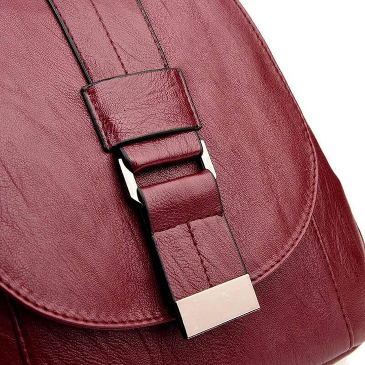 Chic women's water resistant leather backpack, premium craftsmanship & design.