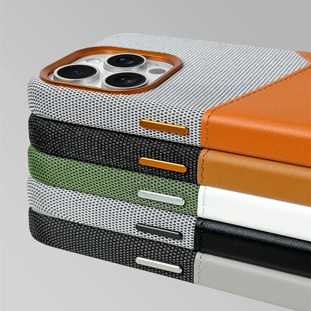 Elegant women's leather iPhone case. MagSafe compatible with a convenient card holder. Premium accessory.