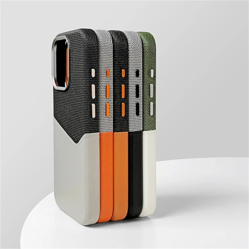 MagSafe iPhone case for women. Premium leather, integrated card holder. Shockproof phone protection.