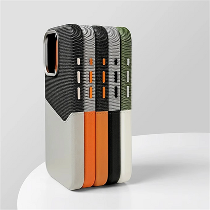 MagSafe iPhone case for women. Premium leather, integrated card holder. Shockproof phone protection.