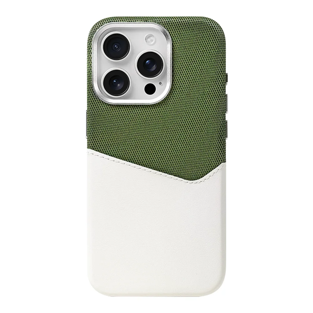 Women's premium leather MagSafe iPhone case. Shockproof phone cover with card holder. Stylish protection.