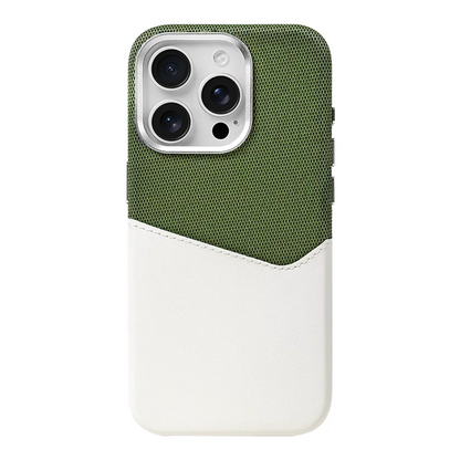 Women's premium leather MagSafe iPhone case. Shockproof phone cover with card holder. Stylish protection.