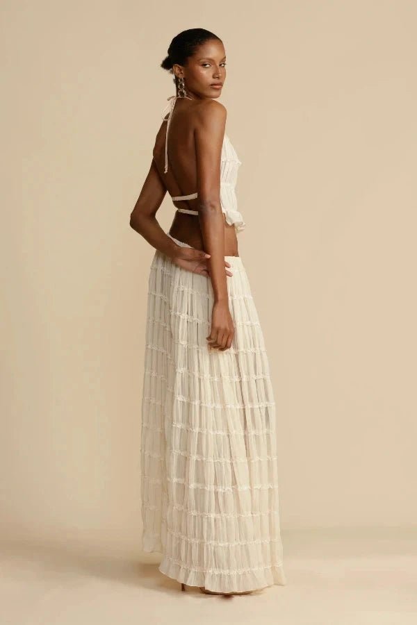 Comfortable women's white bliss printed lounge co-ord set. Versatile two-piece matching outfit.